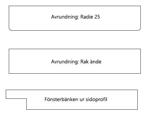 Fönsterbänk i MDF eller Furu - Måttanpassad - Fönsterbänk, Snickerier