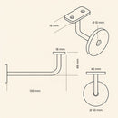 Förlängt beslag för ledstång, Förnicklad