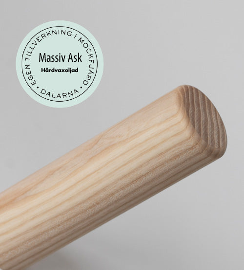 Ledstång – Rund, Ask, Hårdvaxoljad