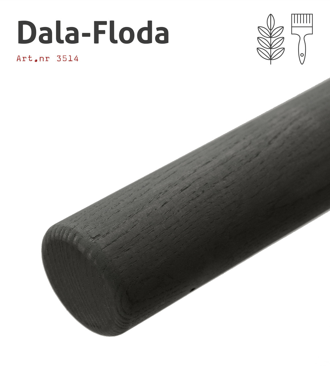 Ledstång – Rund, Ask, Dala-Floda