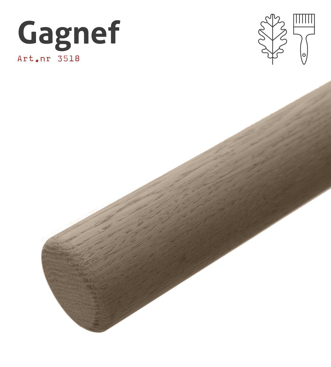 Ledstång – Rund, Ek, Gagnef