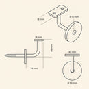 Beslag för ledstång, Förnicklad