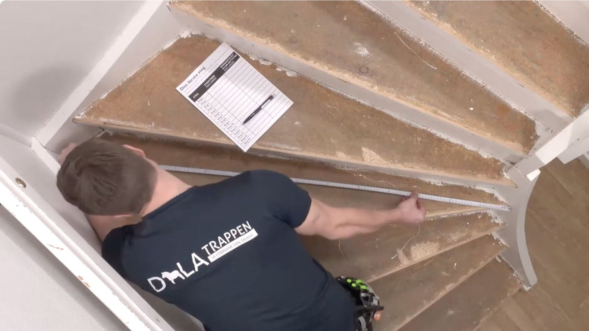 Mät trappstegen innan köp av trapprenovering