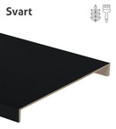 Svarta plansteg i massiv Ask - Ask, Målad, Svart, Trappsteg