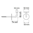 Borstat stålbeslag för ledstång - beslag, Borstad