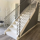 Vita plansteg i massiv Ask - Ask, Målad, Trappsteg, Vit